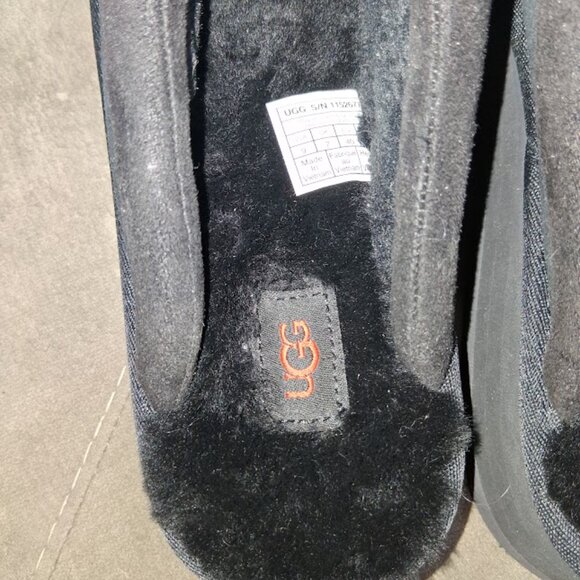 UGG Tazzle Tasman Platform Black Suede Fringe Slipper Clog Sz 9 NWT - Picture 6 of 7